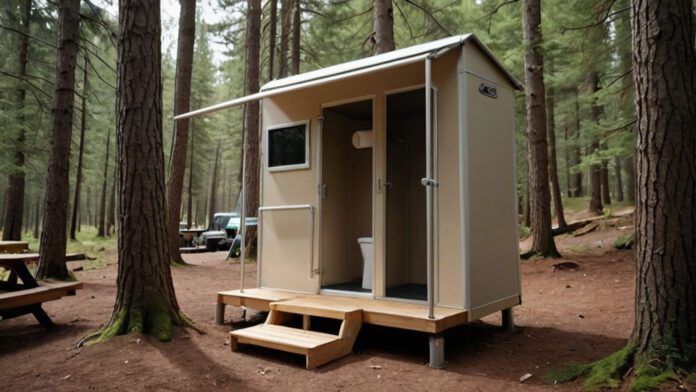 A Captivating Image Featuring A Sequence Of 7 Clear Steps, Visually Depicting The Process Of Crafting A Camping Toilet. Use Detailed Illustrations To Guide Readers Through Each Step, Showcasing The Simplicity Of The Process